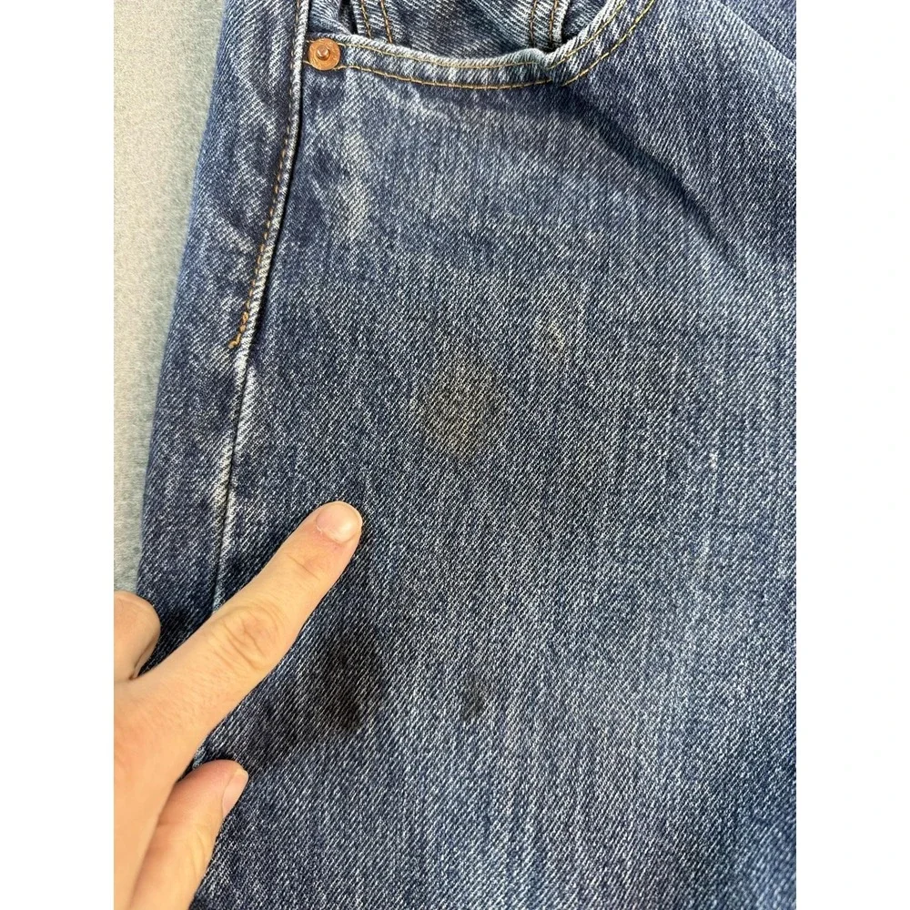 Levi's 501 Jeans Mens 30x30 Med Wash Blue Regular Straight Distressed Denim